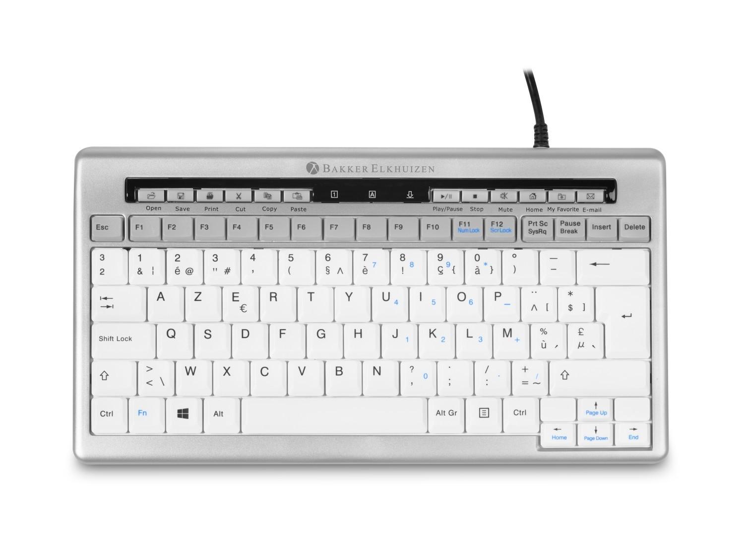 BakkerElkhuizen S-board 840 tastiera USB QWERTY Inglese UK Grigio chiaro, Bianco
