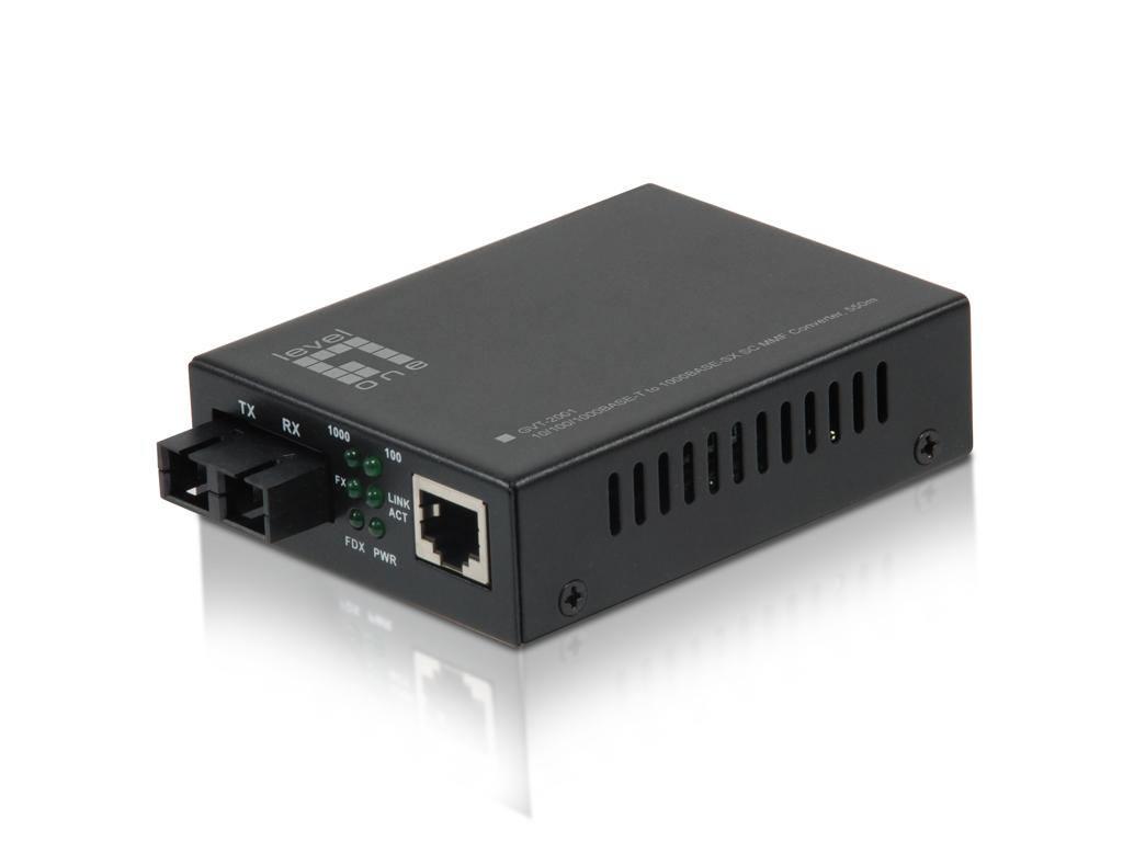 LevelOne GVT-2001 convertitore multimediale di rete 1000 Mbit/s 850 nm Modalit multipla Nero