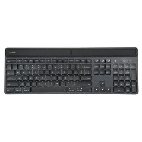 Targus EcoSmart tastiera Bluetooth QWERTY Inglese UK Nero (Targus EcoSmart Energy Harvesting Antimicrobial Bluetooth Keyboard U