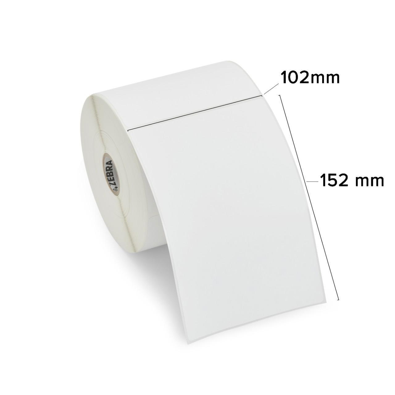 Zebra Perforierte beschichtete Acryl-Papierklebeetiketten fr alle Temperaturen hochwei 101.6x152.4mm 5700 Stck. (12 Rollen x