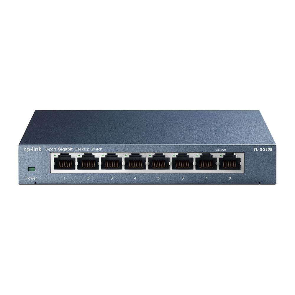 TP-Link TL-SG108 switch di rete Non gestito L2 Gigabit Ethernet (10/100/1000) Nero