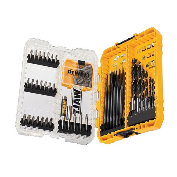Set di punte e punte per legno DT70758 Set di punte per trapano EXTREME IMPACT 57 pezzi in TOUGHCASE