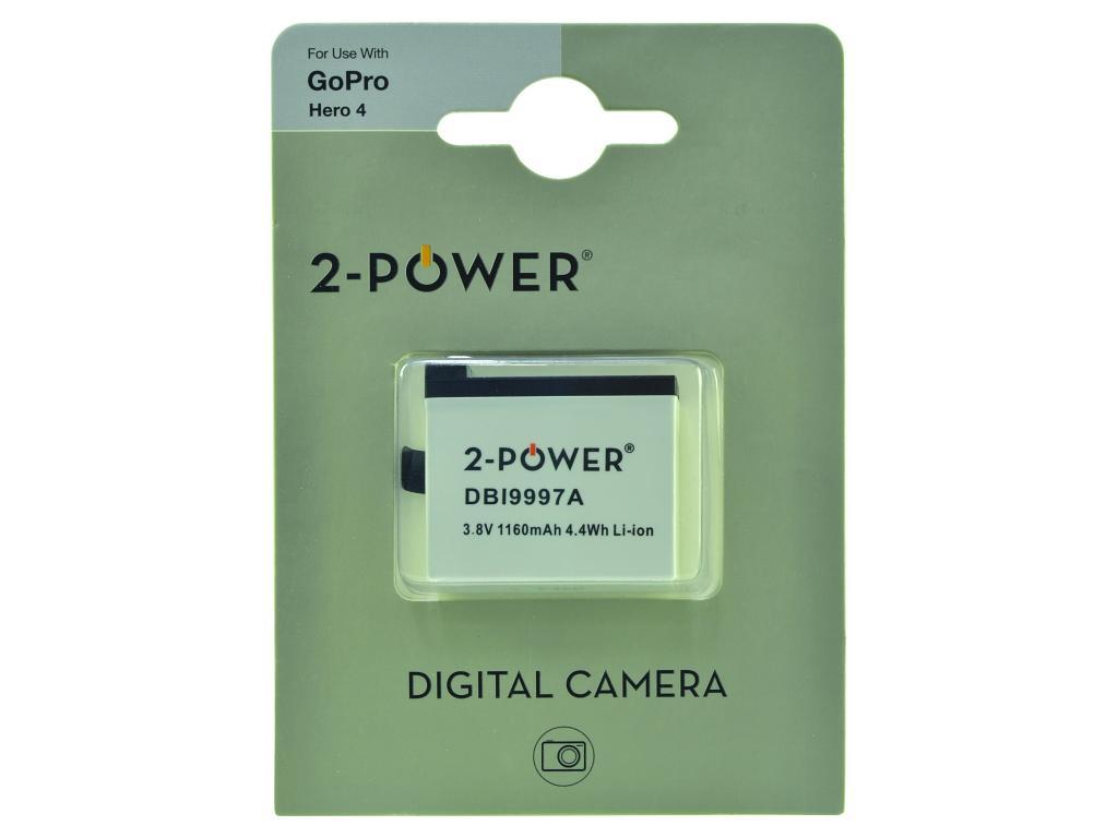 2-Power DBI9997A Batteria per fotocamera/videocamera Ioni di Litio 1160 mAh (Action Camera Battery 3.8V 1160mAh)