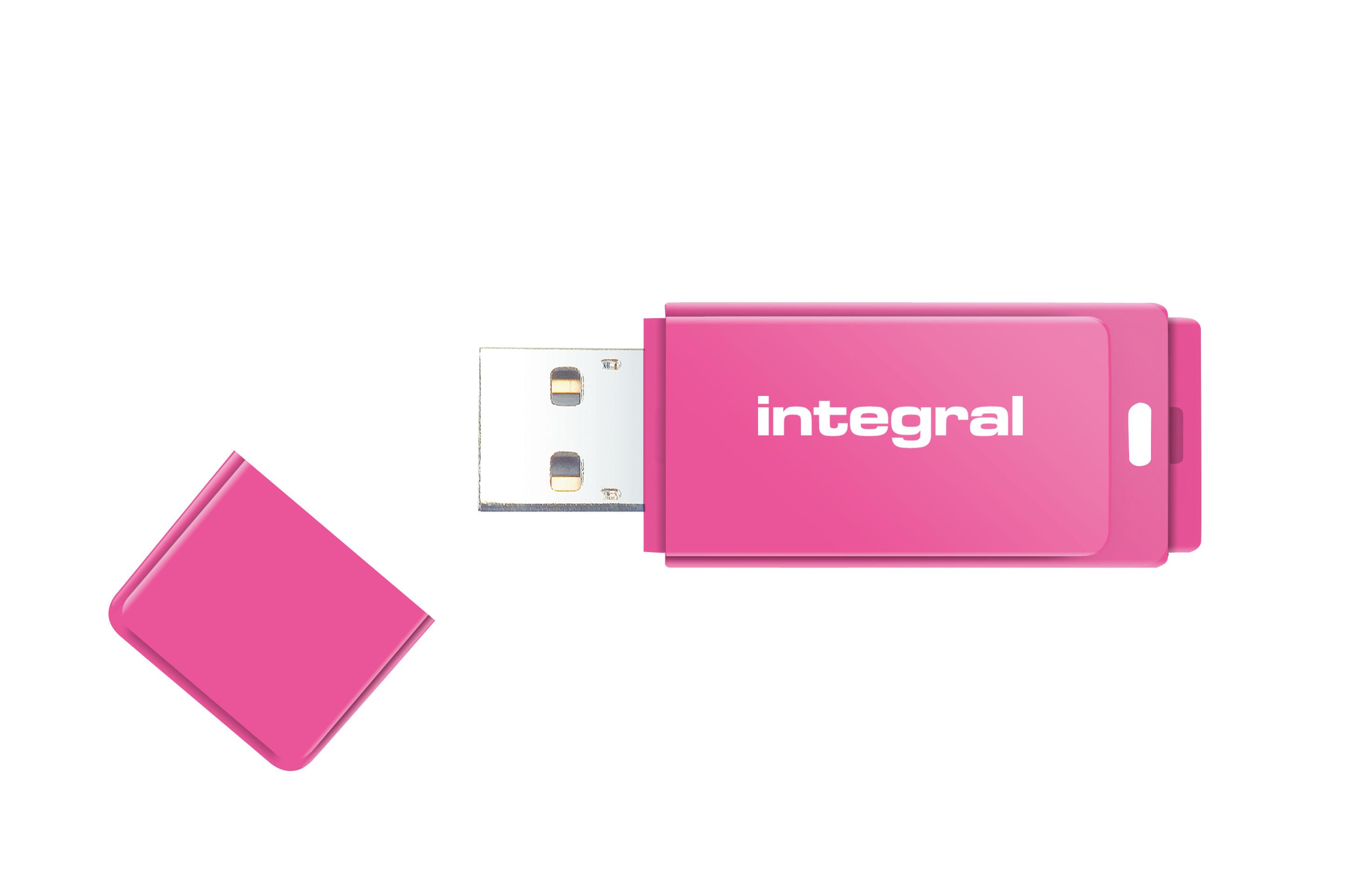 Integral 8GB USB2.0 DRIVE NEON PINK unit flash USB USB tipo A 2.0 Rosa (8GB USB2.0 DRIVE NEON PINK INTEGRAL)