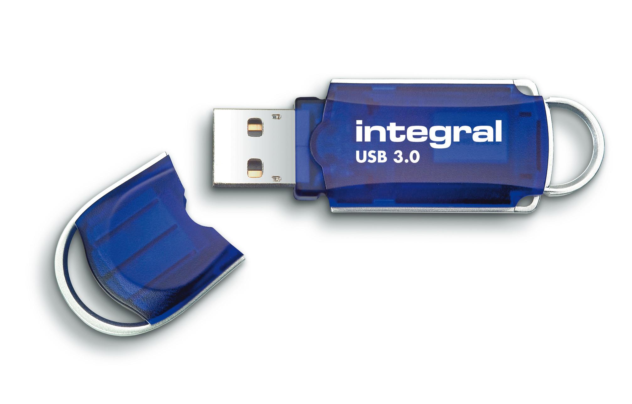 Integral 16GB USB3.0 DRIVE COURIER BLUE UP TO R-80 W-10 MBS unità flash USB USB tipo A 3.2 Gen 1 (3.1 Gen 1) Blu Argento