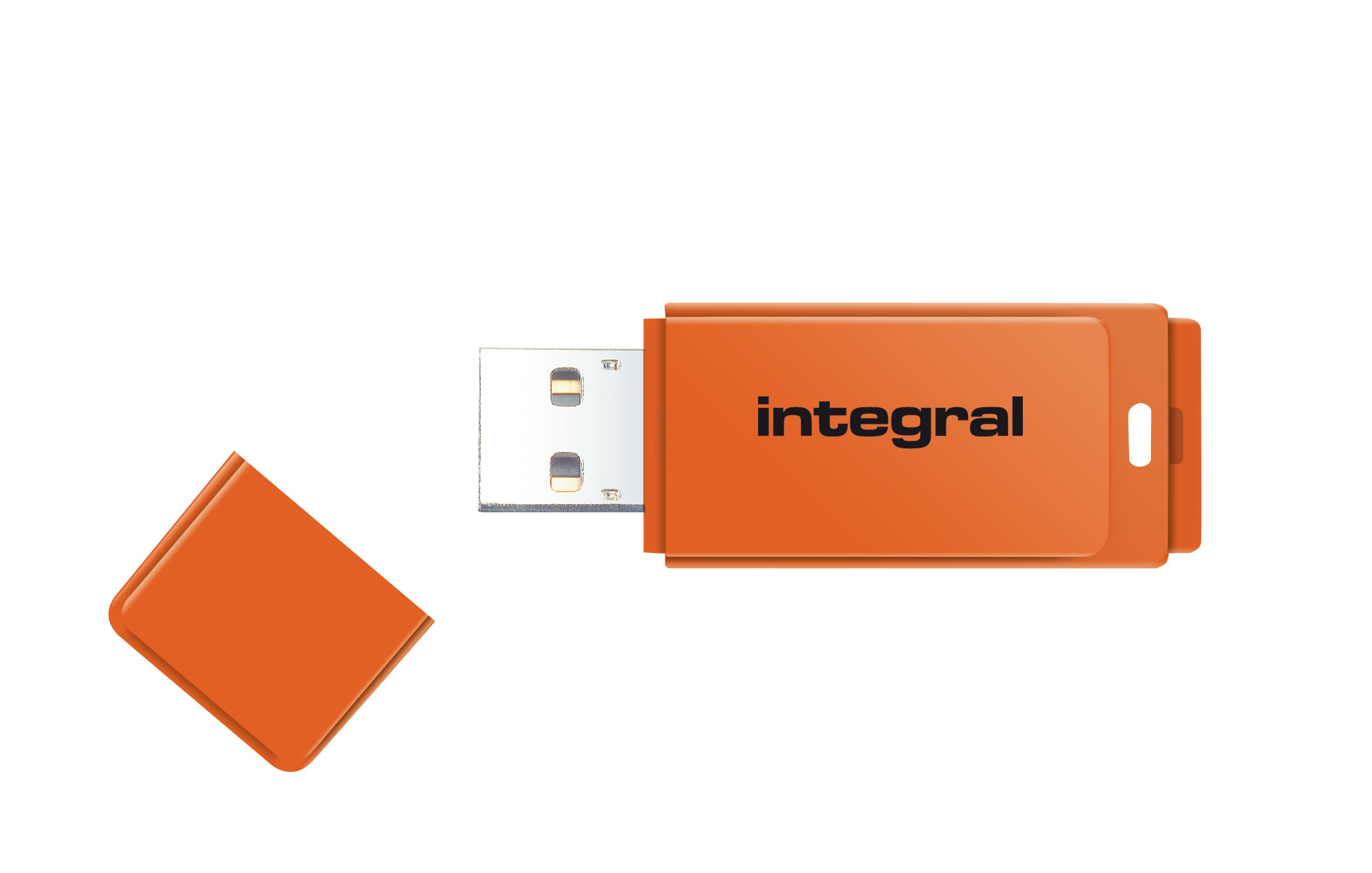Integral 16GB USB3.0 DRIVE NEON ORANGE UP TO R-80 W-10 MBS unit flash USB USB tipo A 3.2 Gen 1 3.1 Gen 1 Arancione (16GB USB3.