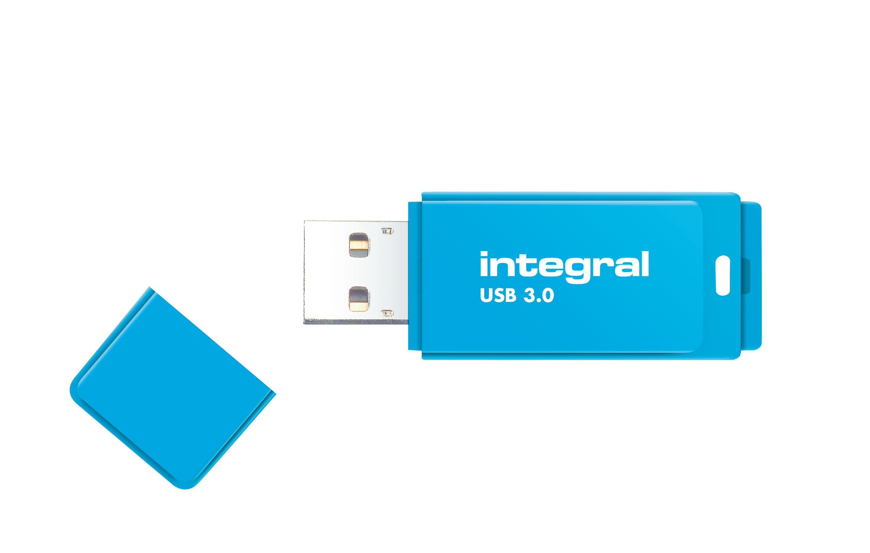 Integral 32GB USB3.0 DRIVE NEON BLUE UP TO R-100 W-30 MBS unità flash USB USB tipo A 3.2 Gen 1 (3.1 Gen 1) Blu