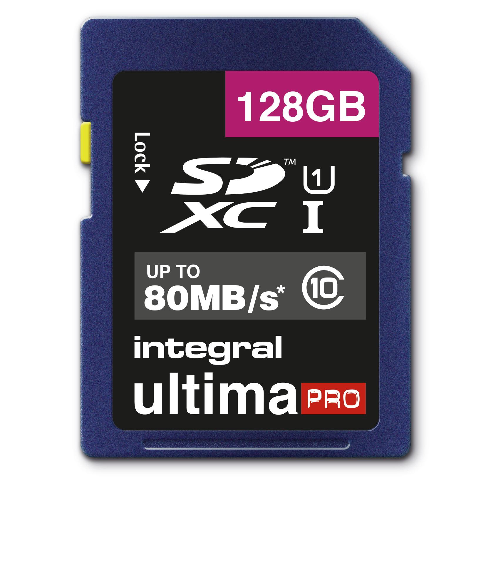Integral 128GB ULTIMAPRO SDHC/XC 80MB CLASS 10 UHS-I U1 memoria flash SD Classe 10 (128GB SDXC CL10 UHS 1 U1 80 MB/S INTEGRAL)