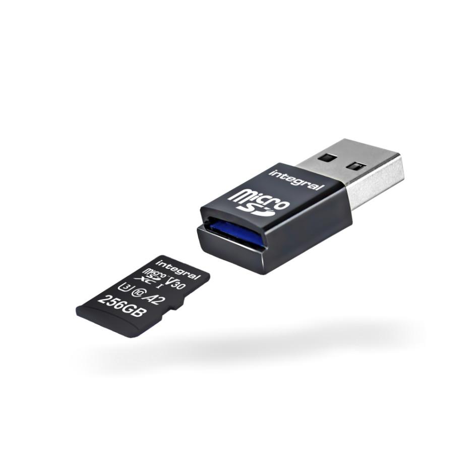 Integral INCRUSB3.0MSDA2 lettore di schede USB 3.2 Gen 1 (3.1 Gen 1) Type-A Nero Argento