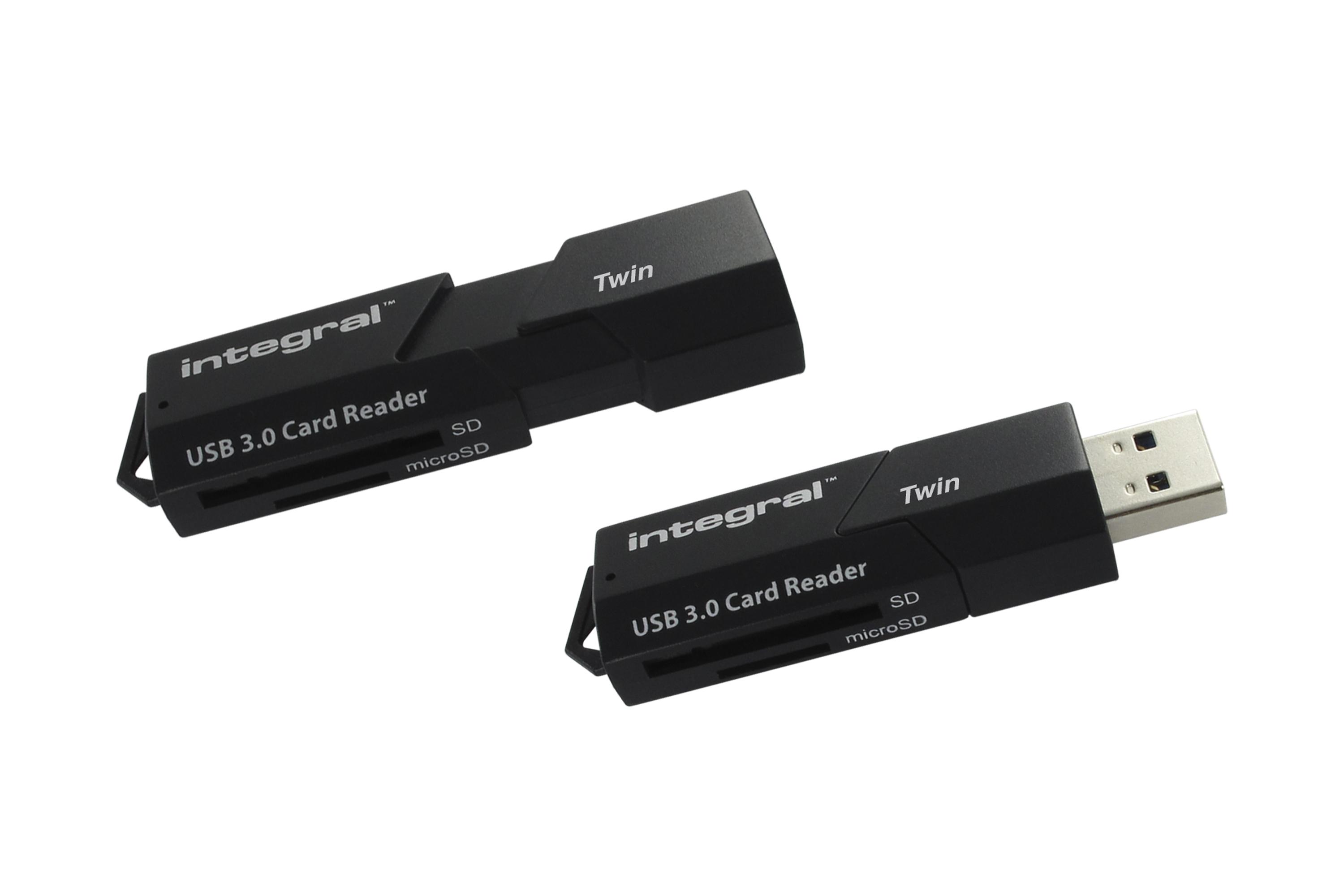Integral USB 3.0 TWIN CARD READER lettore di schede USB 3.2 Gen 1 3.1 Gen 1 Nero (USB 3.0 CARD READER TWIN SLOT SD MICRO SD V3