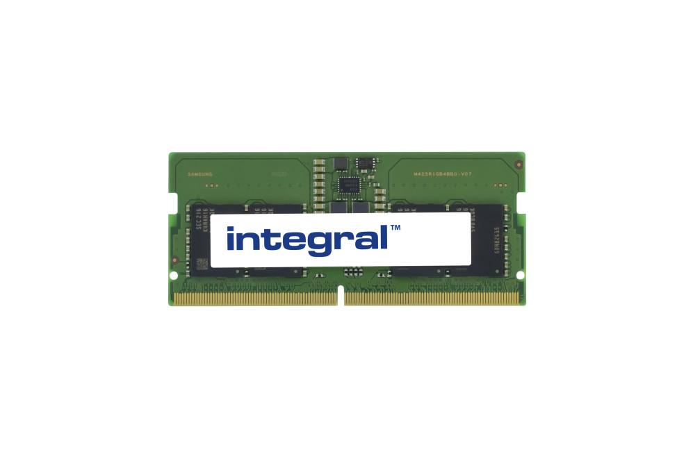 Integral 8GB LAPTOP RAM MODULE DDR5 4800MHZ PC5-38400 UNBUFFERED NON-ECC SODIMM 1.1V 1GX16 CL40 EQV. TO KVR48S40BS6-8 f/ KINGST
