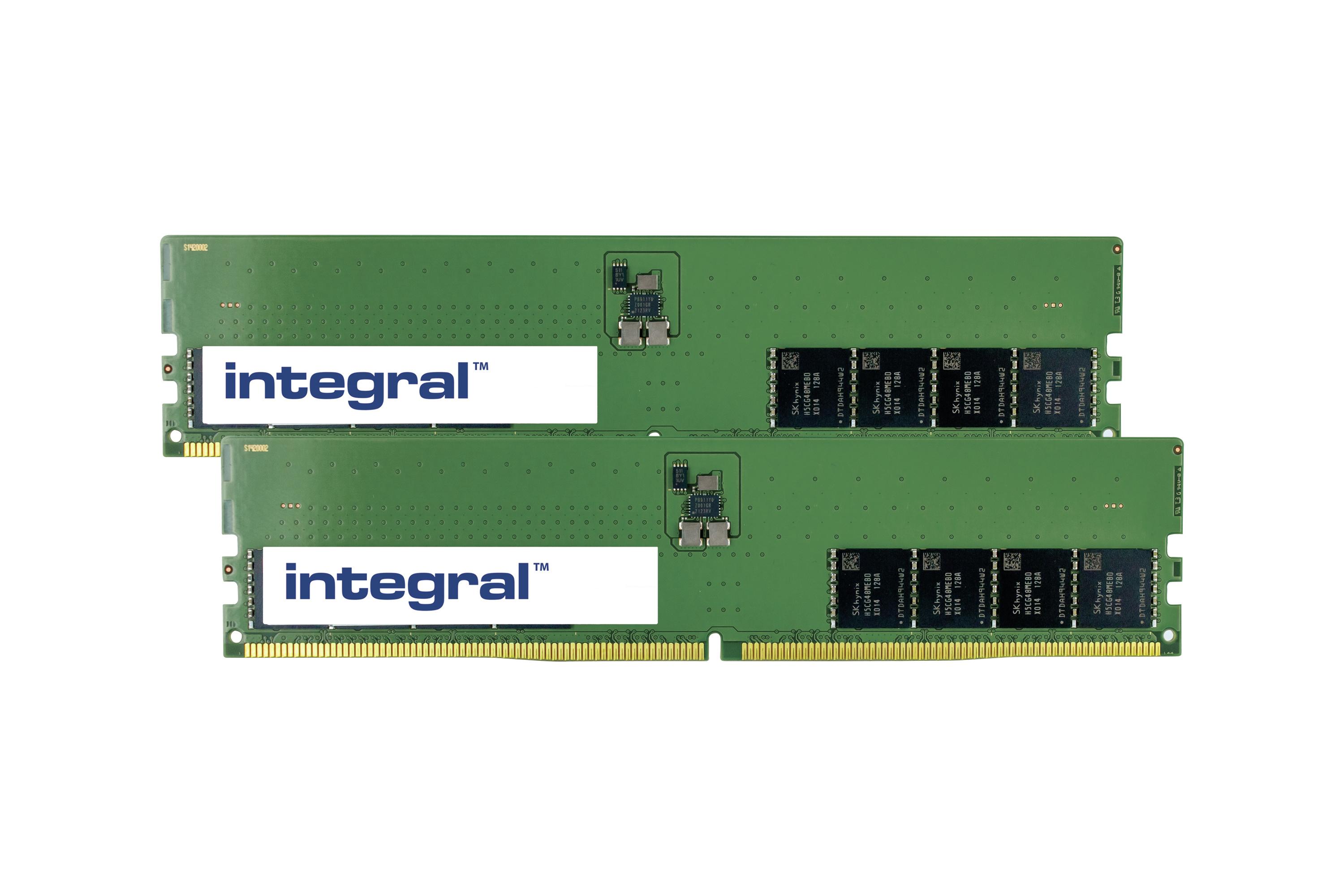 Integral 64GB (2x32GB) PC RAM MODULE DDR5 5600MHZ PC5-44800 UNBUFFERED NON-ECC 1.1V 2GX8 CL46 EQV. TO KVR56U46BD8K2-64 FOR KING