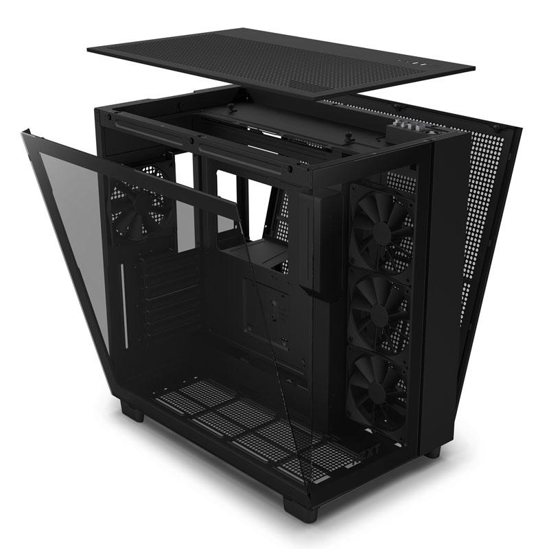 NZXT H serie H9 Flow Trn ATX Ingen strmforsyning Sort