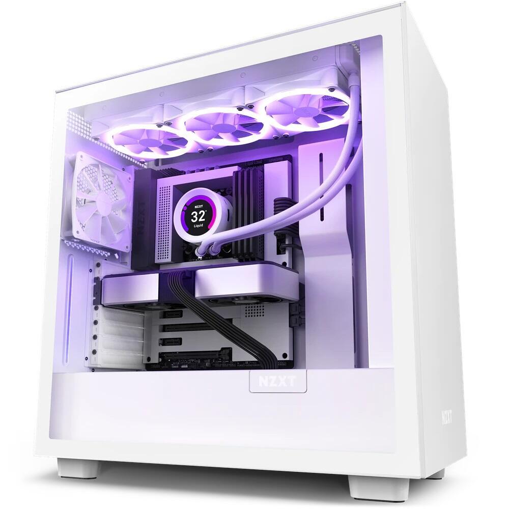 Custodia da gioco NZXT H7 White Midi Tower ATX bianca con finestra in vetro
