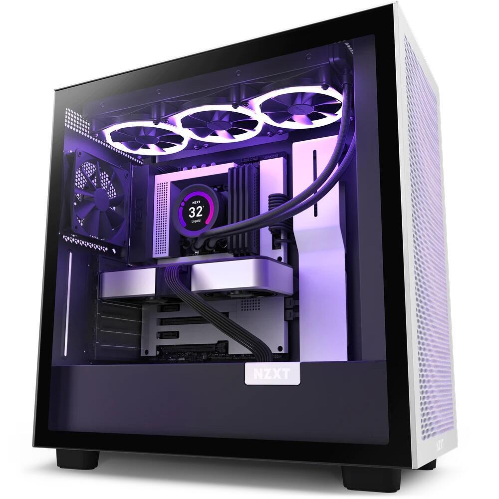 NZXT H7 Flow Midi Tower Nero, Bianco (NZXT H7 Flow White/Black Mid Tower Case)