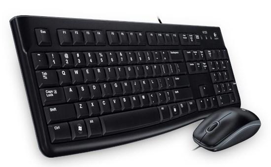 Logitech Desktop MK120 tastiera Mouse incluso USB Greco Nero