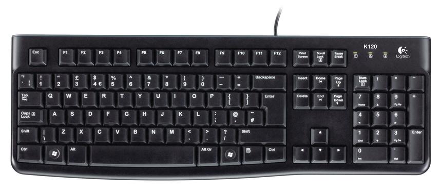Logitech K120 Corded Keyboard tastiera USB QWERTZ Ceco Nero