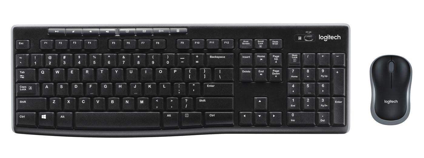 Logitech MK270 Combo Tastiera e Mouse Wireless per Windows 24 GHz Wireless Mouse Compatto 8 Tasti Multimediali e di Scelta Rapi