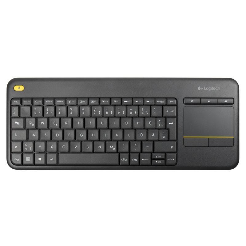 Logitech K400 Plus Tv tastiera Casa RF Wireless QWERTZ Tedesco Nero