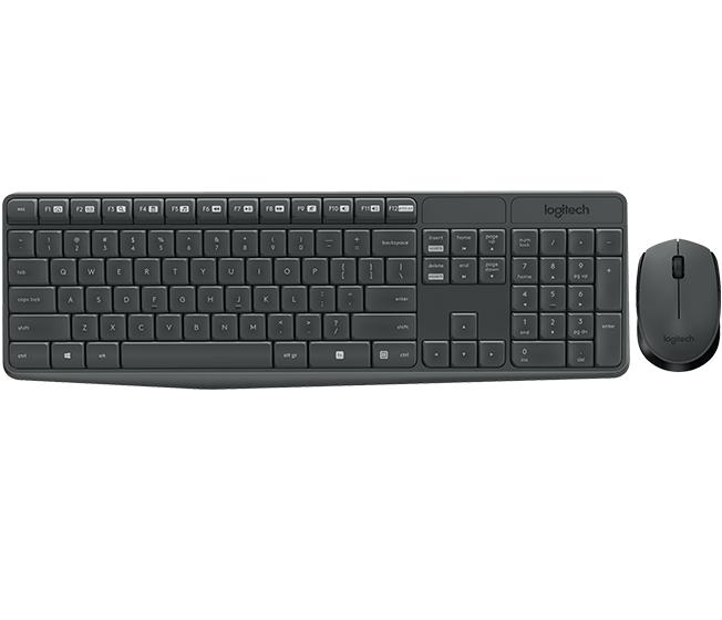 Logitech MK235 tastiera Mouse incluso RF Wireless Portoghese Grigio