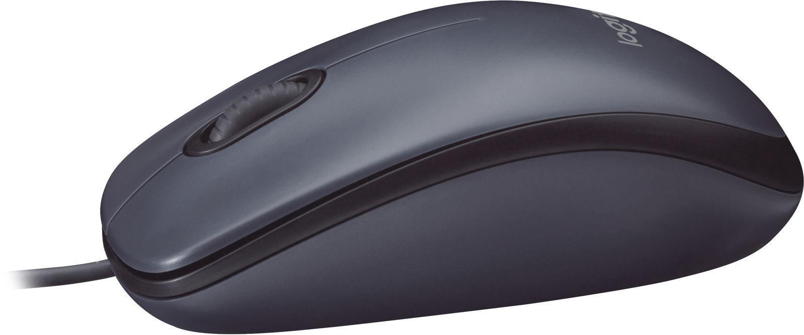 Logitech M100 Mouse USB con Cavo 3 Pulsanti Tracciamento Ottico 1000 DPI Ambidestro Compatibile con PC Mac Laptop