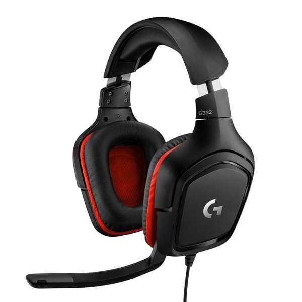 Logitech G G332 Gaming Headset Cuffia Padiglione auricolare Connettore 3.5 mm Nero Rosso (G332 - LEATHERETTE - EMEA - IN)