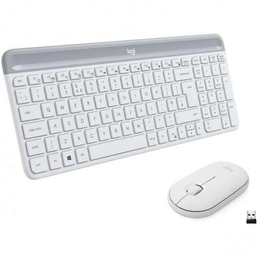 Logitech MK470 tastiera Mouse incluso RF Wireless Spagnolo Bianco