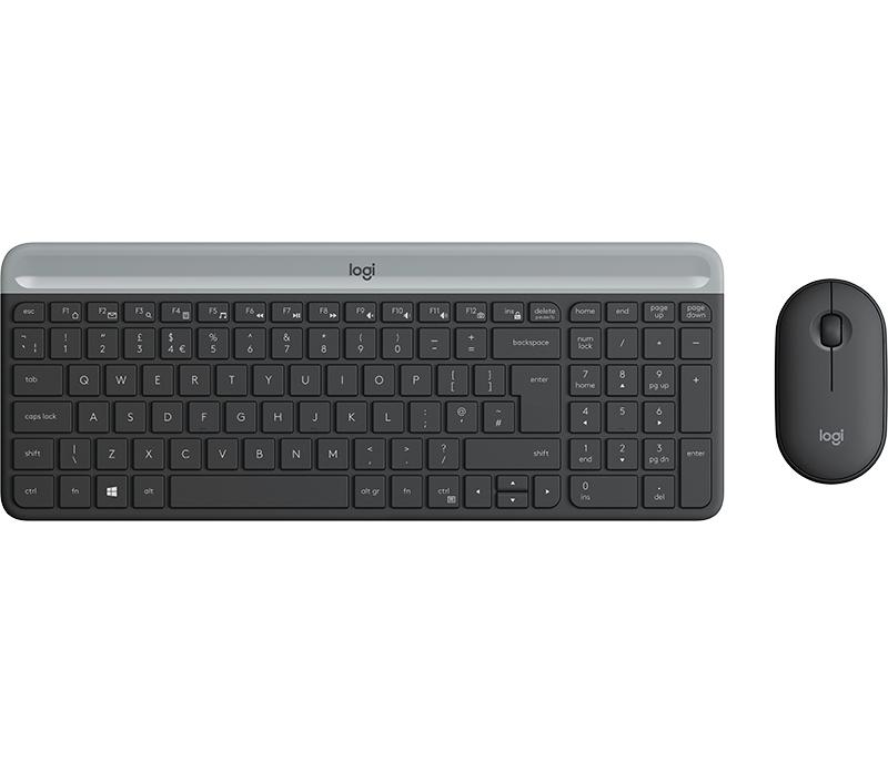 Logitech MK470 tastiera Mouse incluso RF Wireless QWERTY Ceco Grafite (SLIM WIRELESS KEYBMOUSE COMBO - MK470 GRAPHITE CZE SKY I