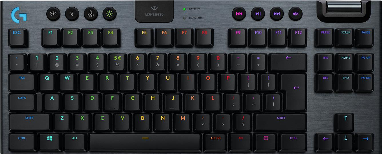 Logitech G G915 TKL - Linear tastiera RF senza fili + Bluetooth QWERTY Inglese UK Nero (G915 Gaming Keyboard) - Versione UK