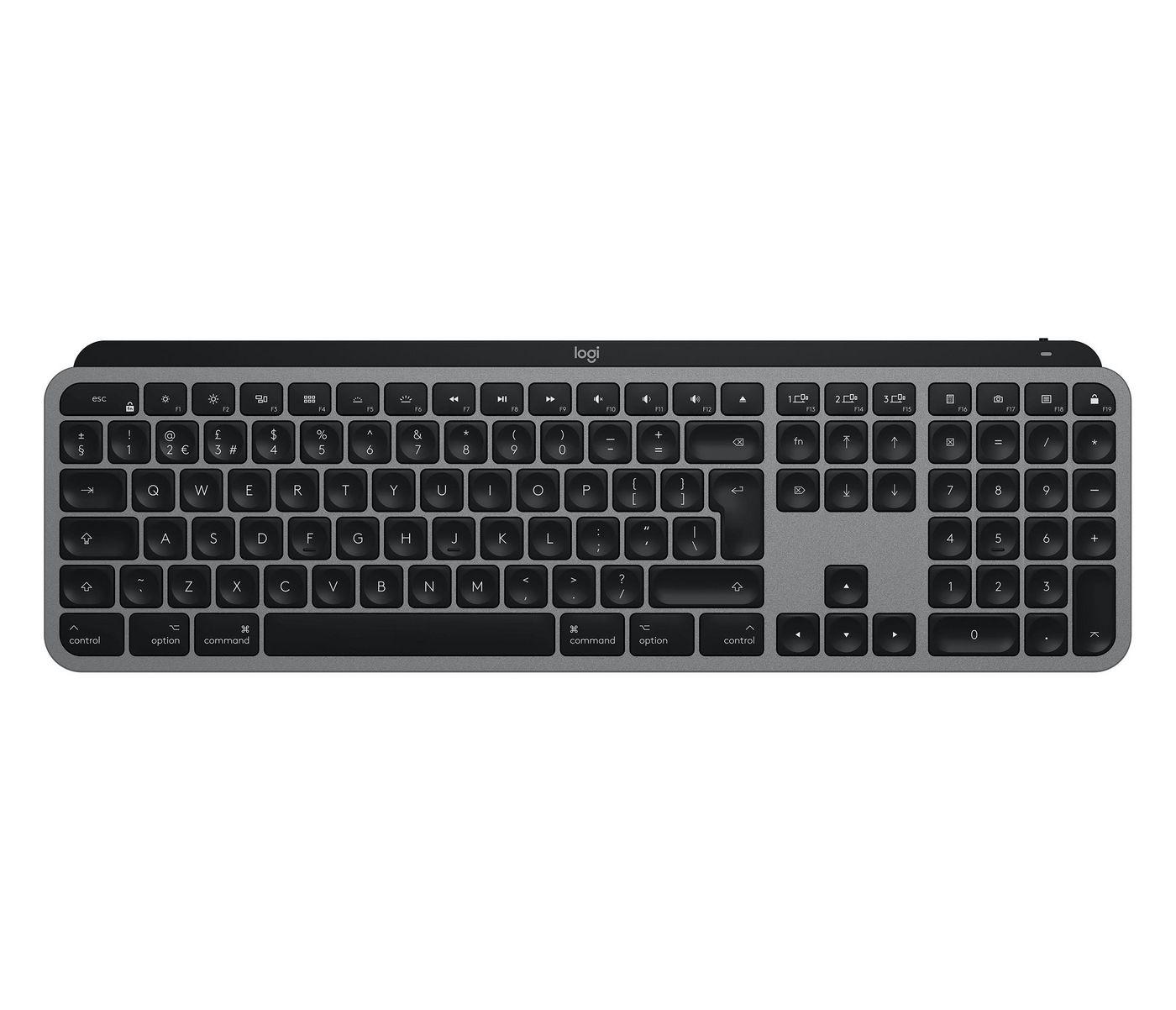 Tastatur-Layout DE Anschluss kabellos Bluetooth Tastatur - hinterleuchtet Bluetooth 2.4 GHz QWERTZ Deutsch Space-grau