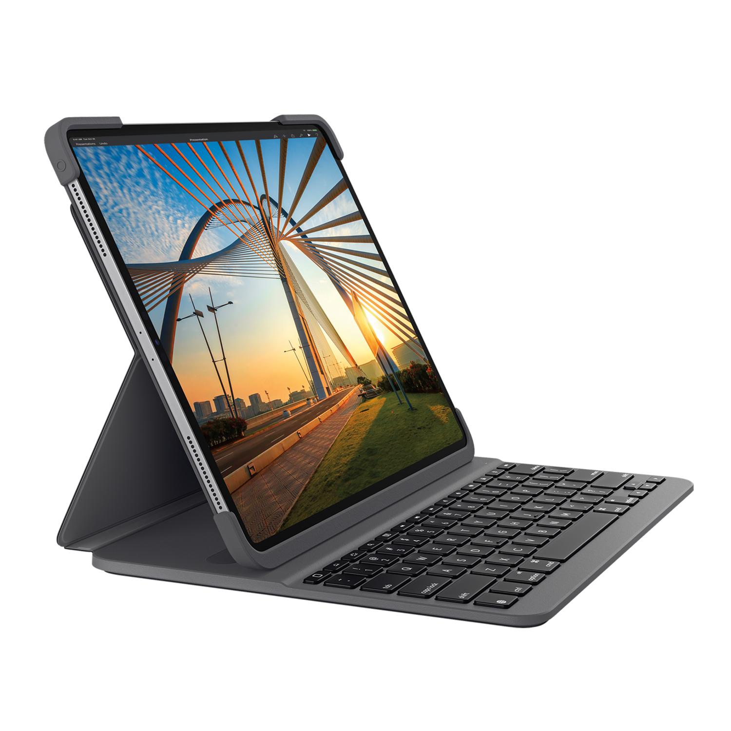Logitech SLIM FOLIO PRO custodia Bluetooth con tastiera retroilluminata per iPad Pro da 129 pollici 3a e 4a generazione Layout