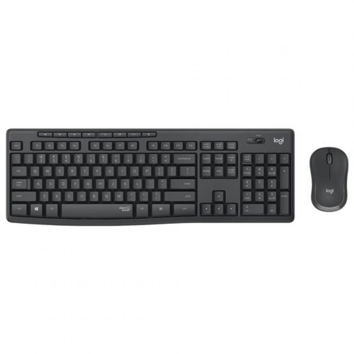 TASTIERA LOGITECH+MOUSE Wireless Desktop MK295 SILENT COMBO USB GRAFITE 920-009797