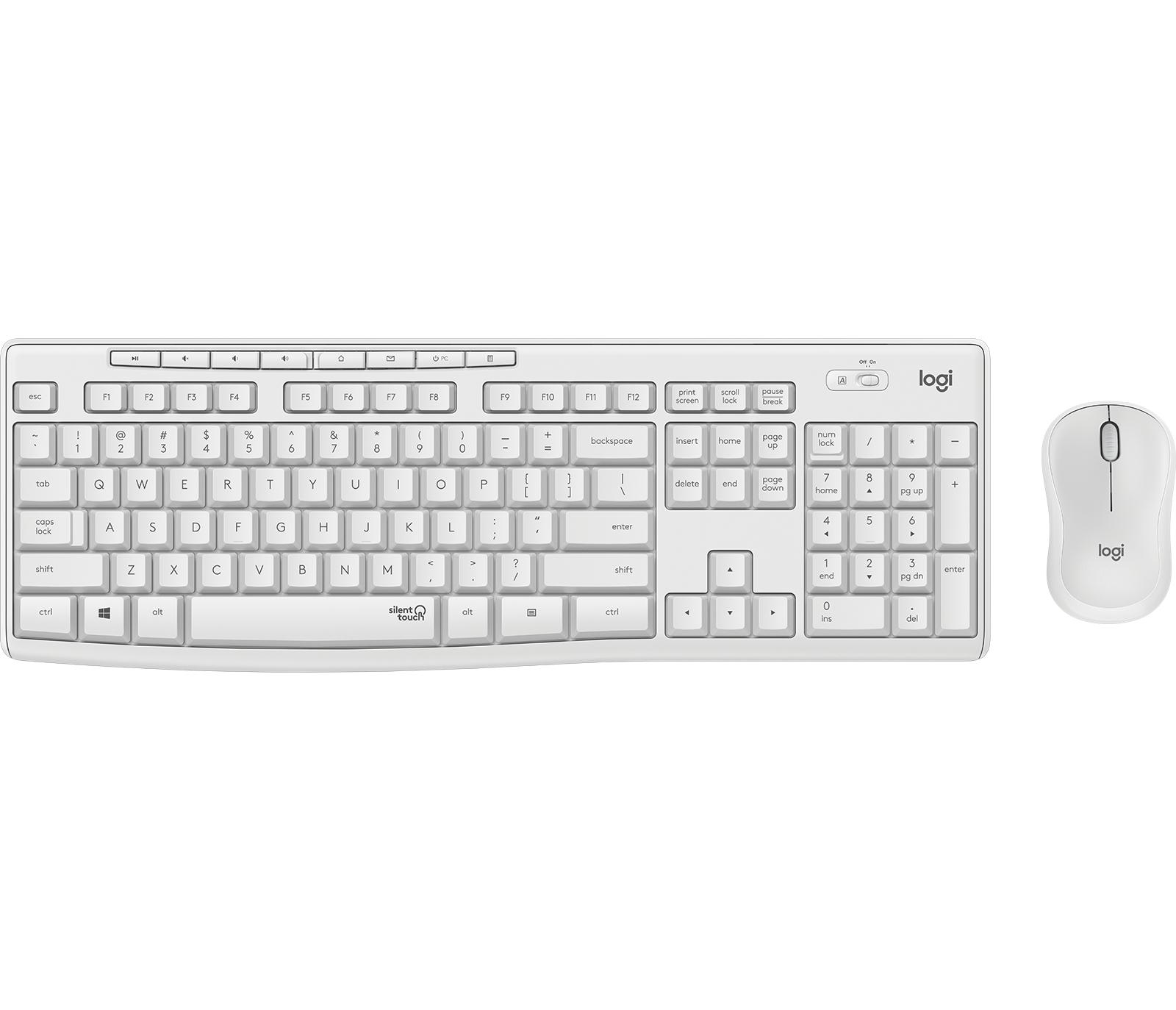 Logitech MK295 Silent Wireless Combo tastiera Mouse incluso USB QWERTY Inglese UK Bianco