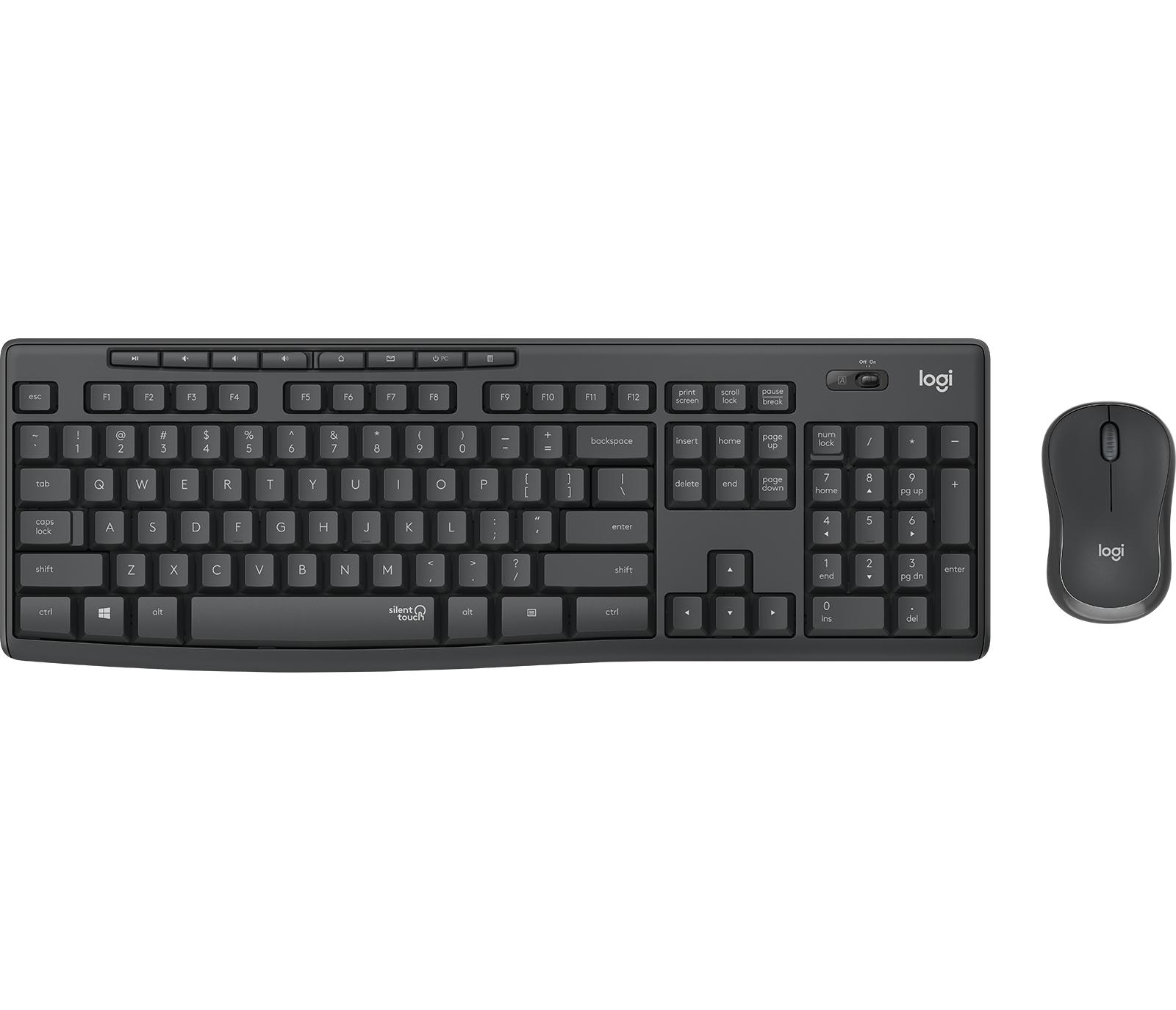 Logitech MK295 Silent Wireless Combo tastiera Mouse incluso RF Wireless Greco Grafite