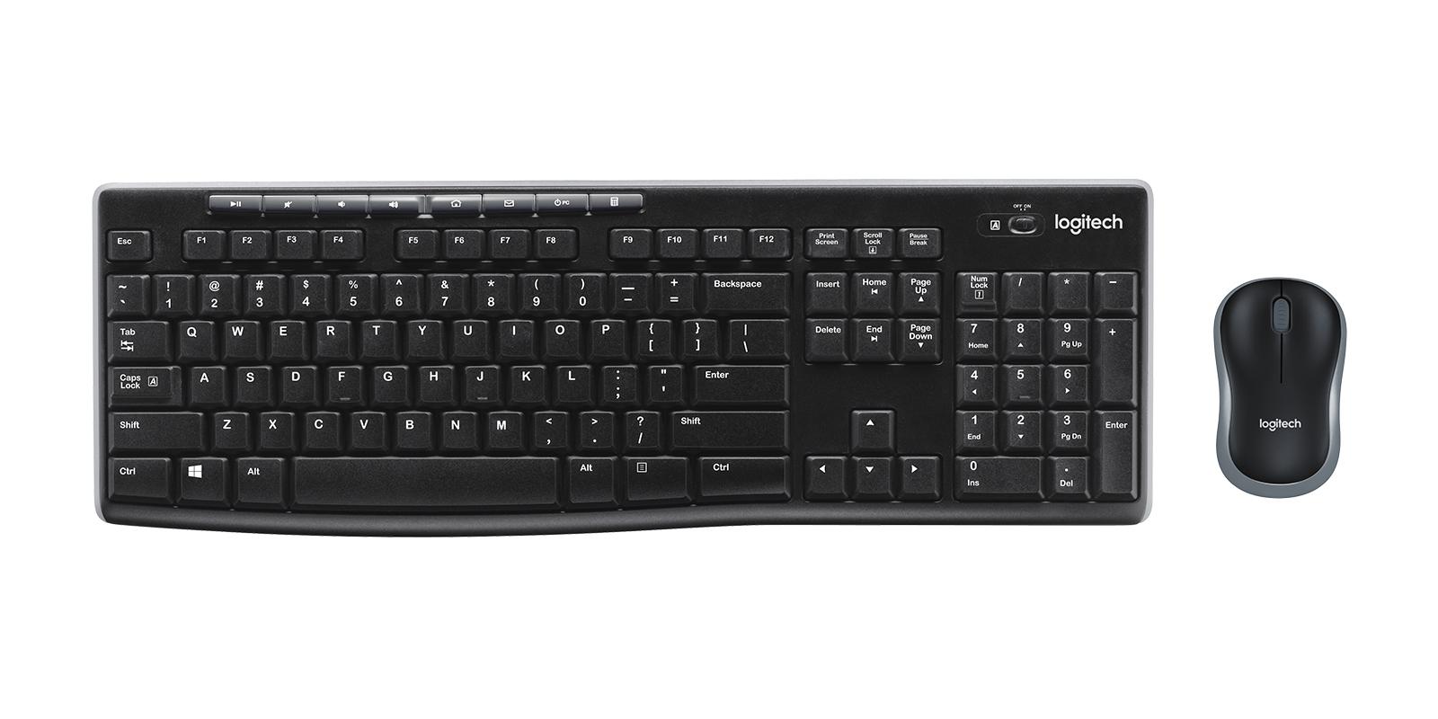 Logitech MK270 tastiera Mouse incluso RF Wireless Inglese Nero (MK270 - Black EDU) - Versione UK