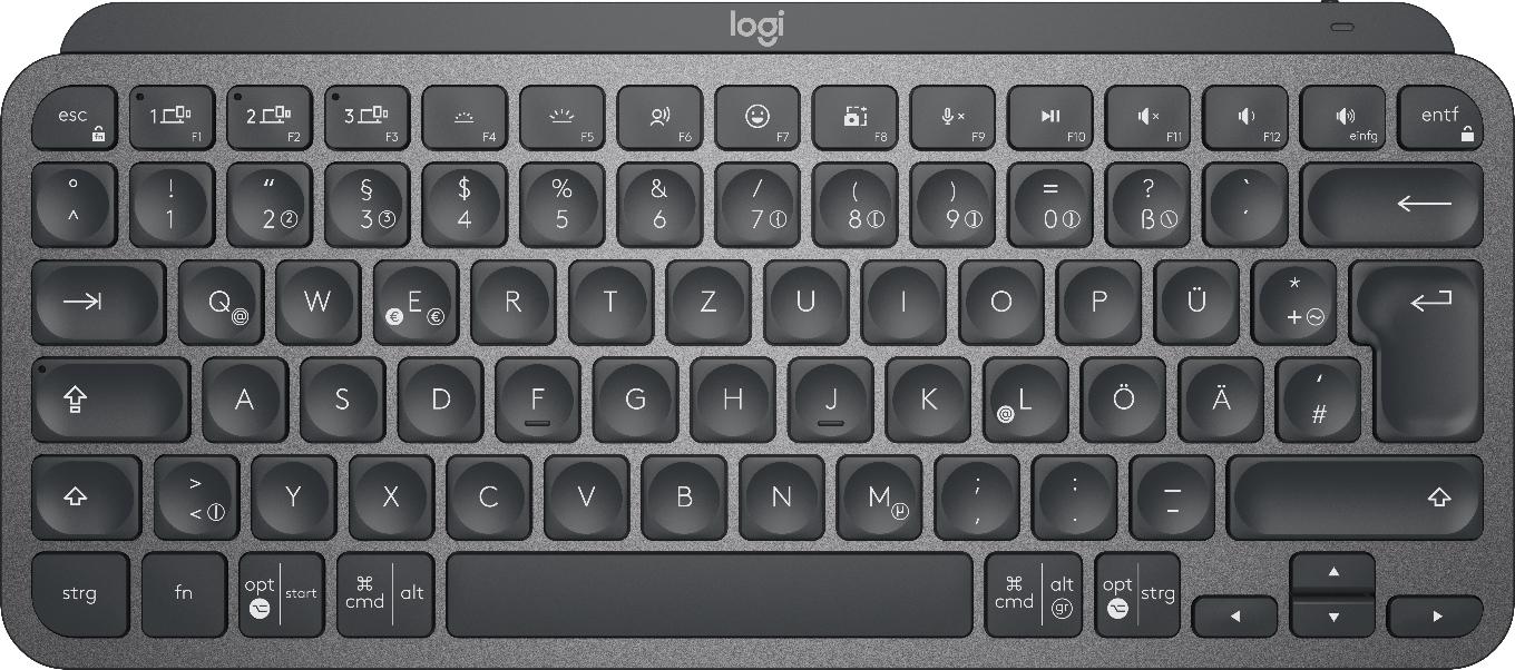 Ã¢â‚¬Â¢ Tastatur-Layout: DE, flach Ã¢â‚¬Â¢ Anschluss: kabellos 2.40GHz, Bluetooth Ã¢â‚¬Â¢ MaÃƒÅ¸e: