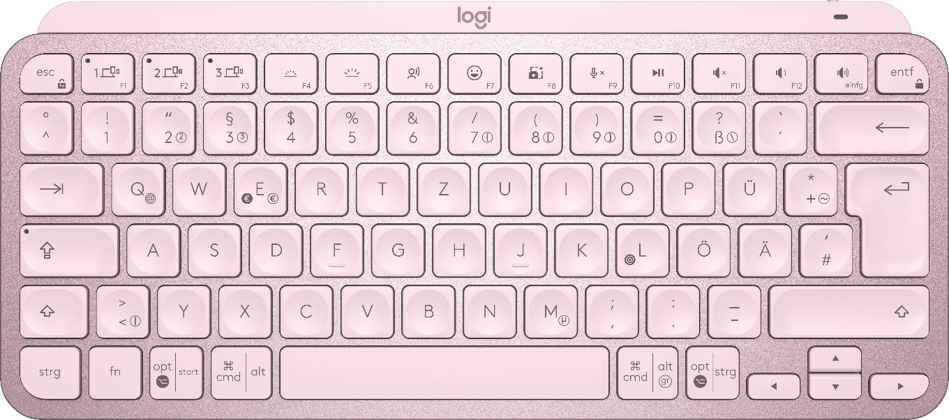 Logitech MX Keys Mini tastiera Ufficio RF senza fili Bluetooth QWERTZ Tedesco Rosa
