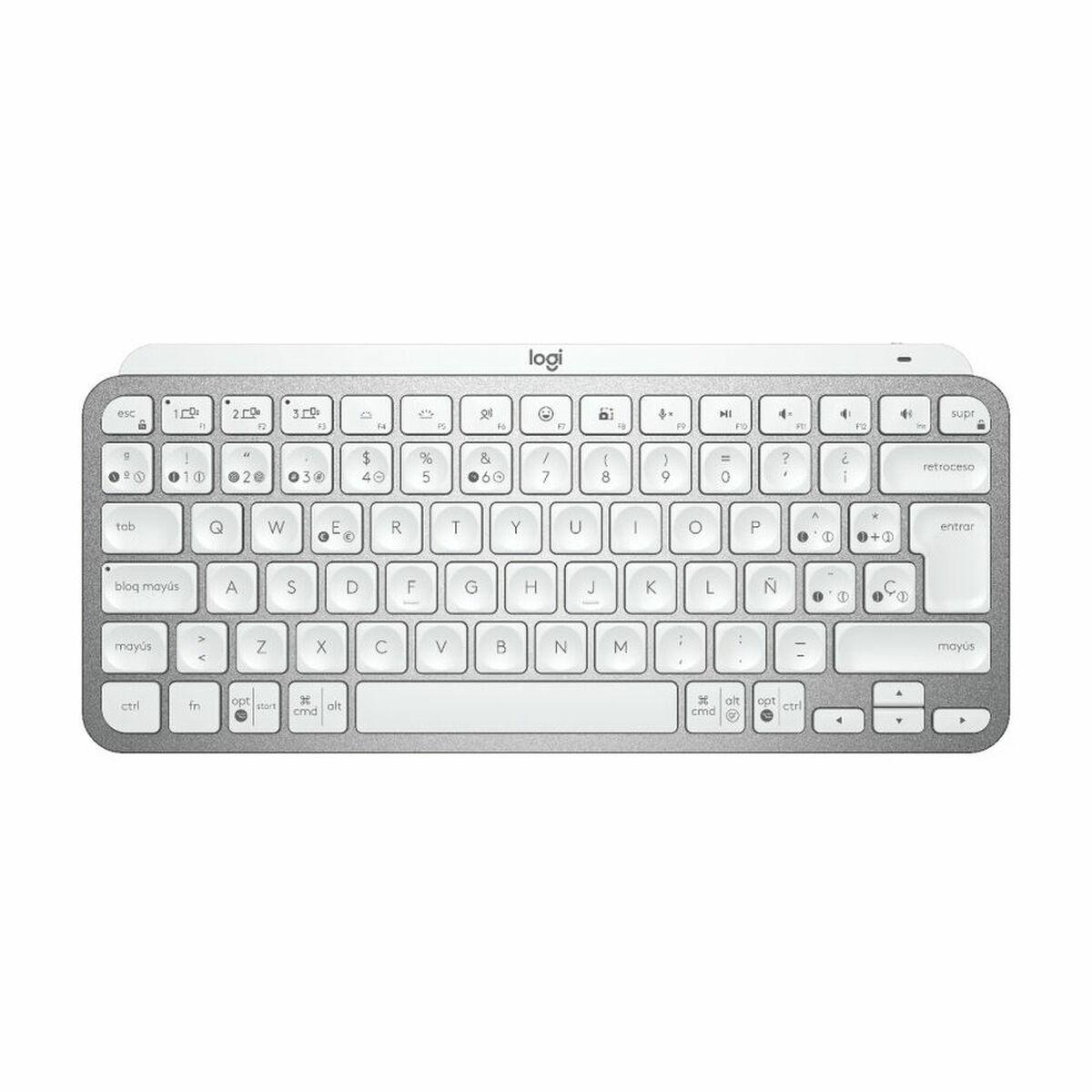 Logitech MX Keys Mini (Logitech MX Keys Mini - Tastiera - retroilluminato - Bluetooth - QWERTY - Spagnola - grigio pallido)