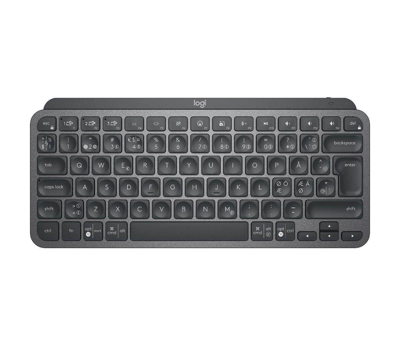 Logitech MX Keys Mini tastiera RF senza fili Bluetooth QWERTY Nordic Grafite (MX Keys Mini Keyboard Pan - Nordic MX Keys Mini