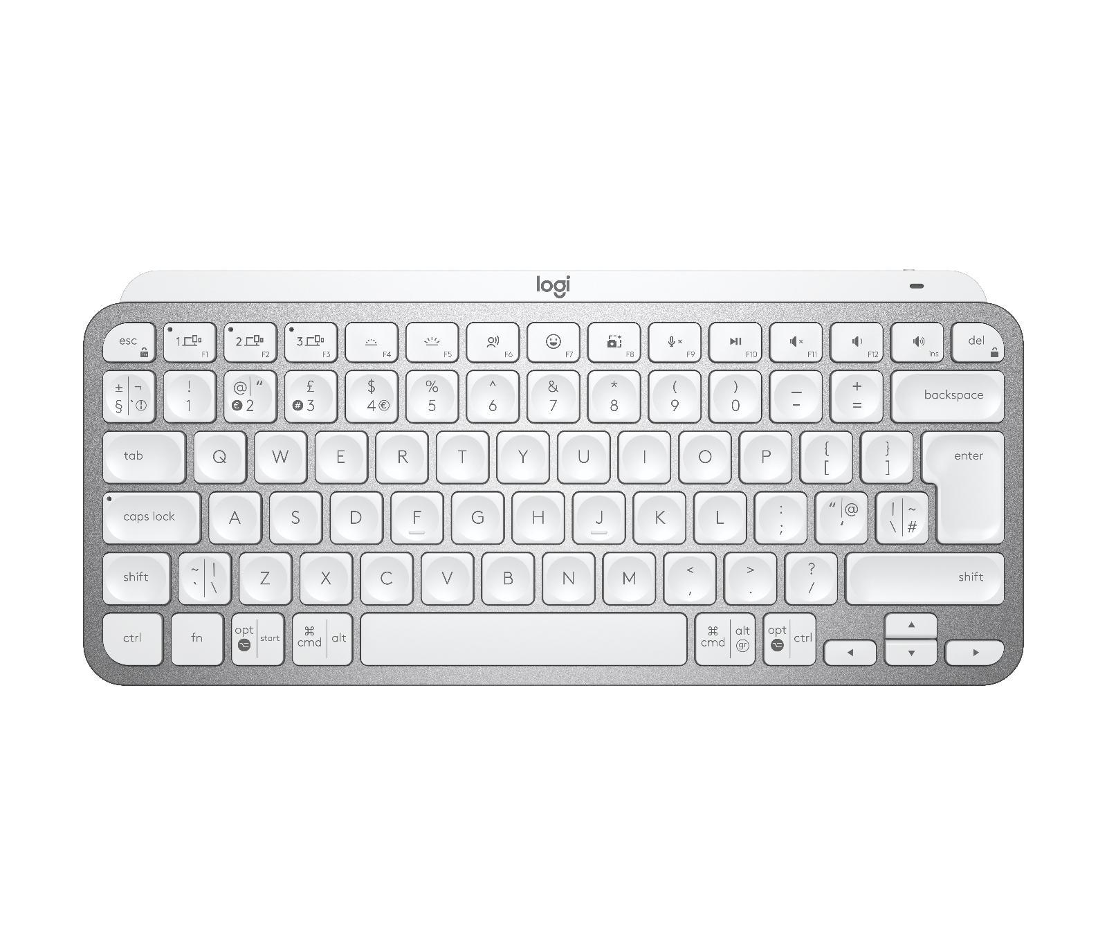 Logitech MX Keys Mini tastiera RF senza fili + Bluetooth QWERTY Inglese Grigio (MXKEYS MINI WRLS ILLUMINATED KB - PALE GREY - U
