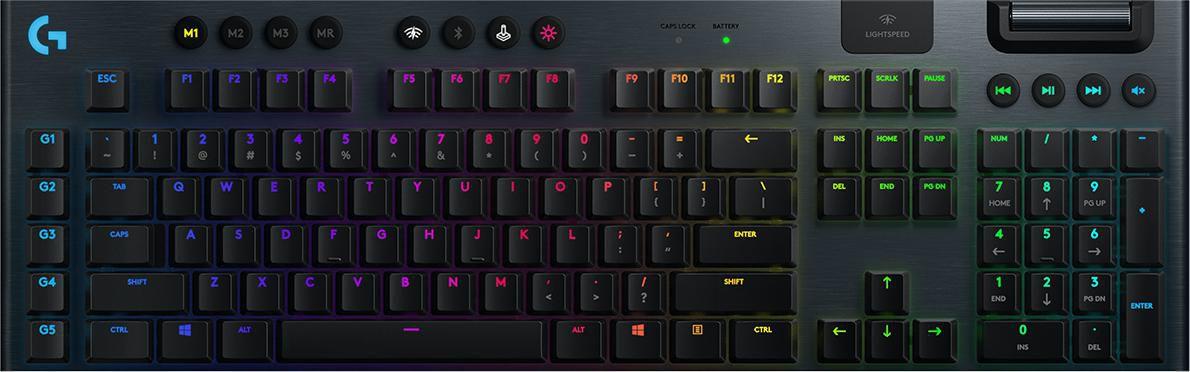 Logitech G G915 LIGHTSPEED Wireless RGB Mechanical Gaming Keyboard - GL Tactile tastiera RF senza fili + Bluetooth Belga Carbon
