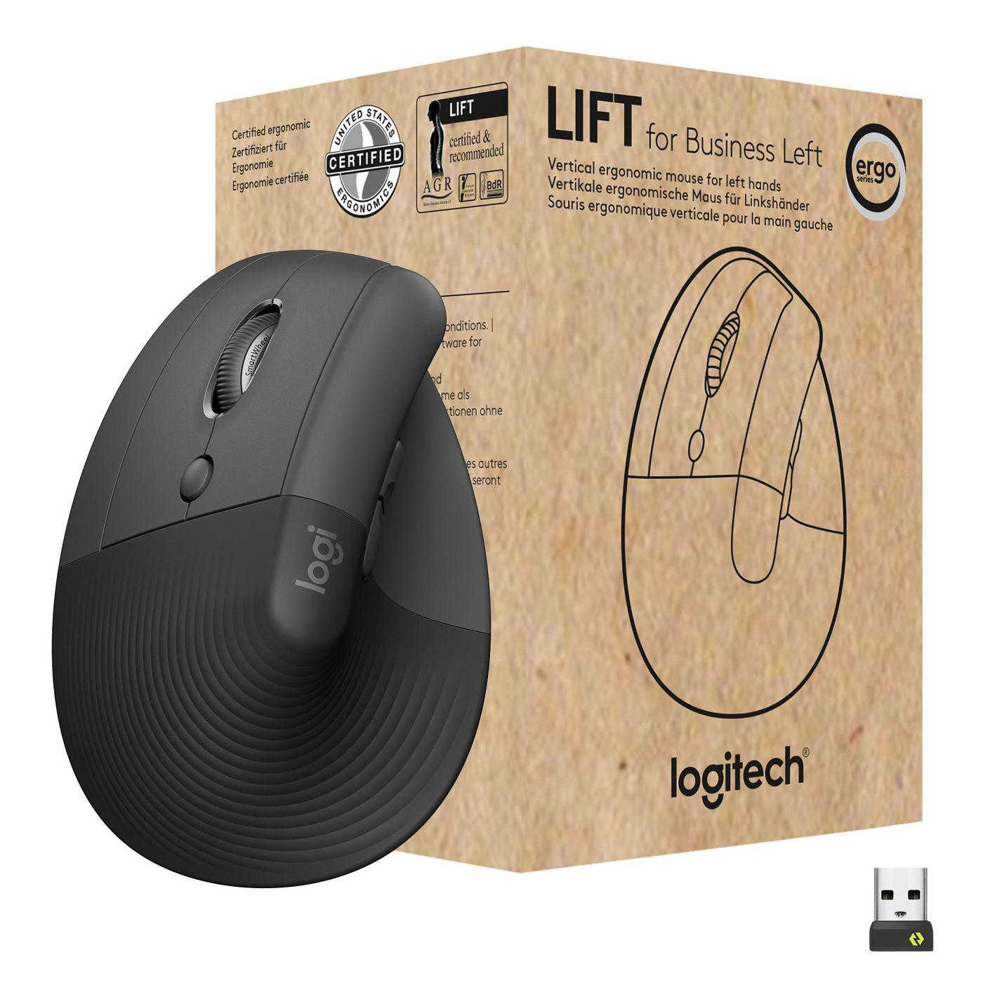 Logitech Lift for Business mouse Ufficio Mancino RF senza fili Bluetooth Ottico 4000 DPI