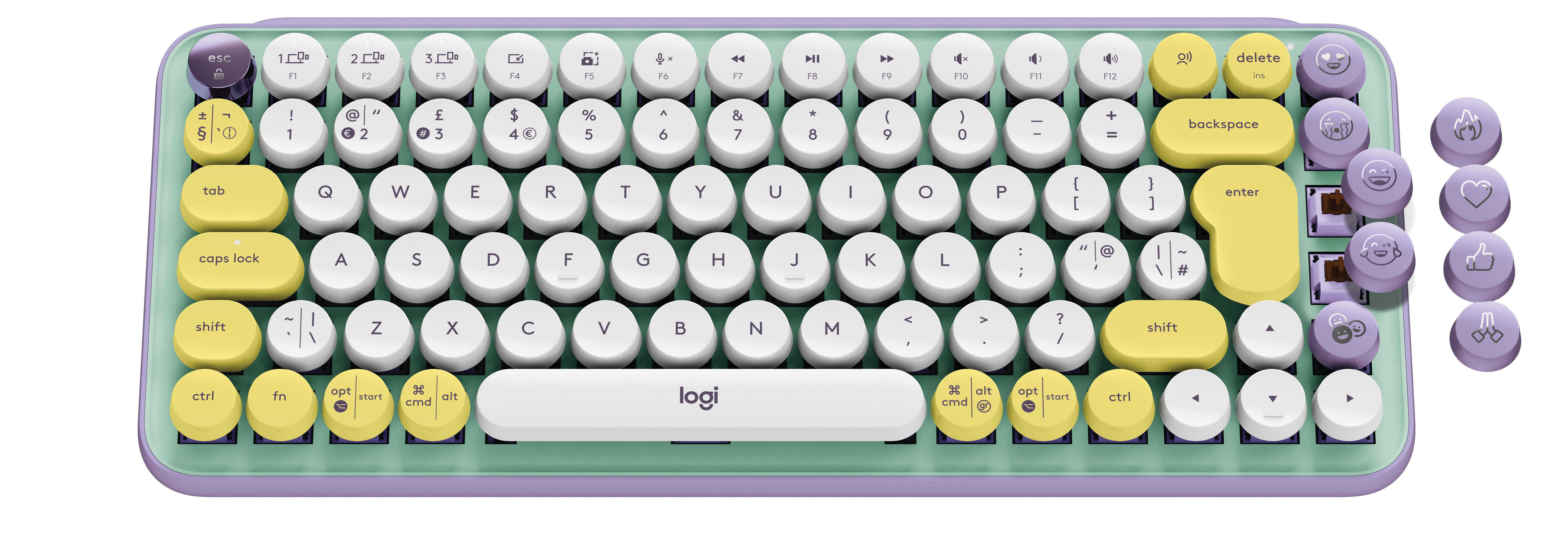 Logitech POP Keys Wireless Mechanical Keyboard With Emoji Keys tastiera Universale RF senza fili Bluetooth QWERTZ Tedesco Colo