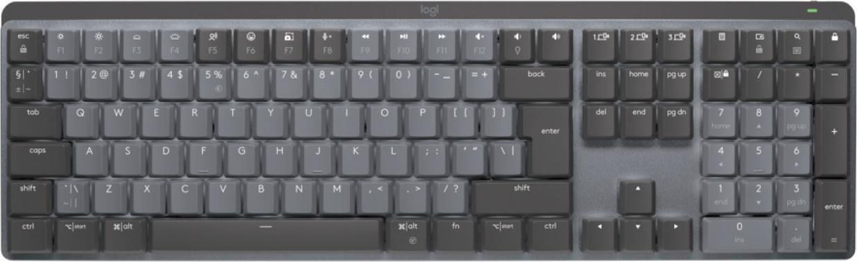 Logitech MX Mechanical tastiera RF senza fili Bluetooth QWERTY US International Grafite Grigio (MX MECH. WRLS ILLUM. KEYBOARD