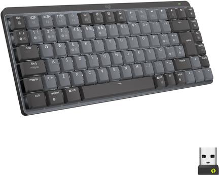 Logitech MX Mini Mechanical tastiera Ufficio RF senza fili + Bluetooth QWERTY US International Grafite, Grigio (MX MECH. MINI W