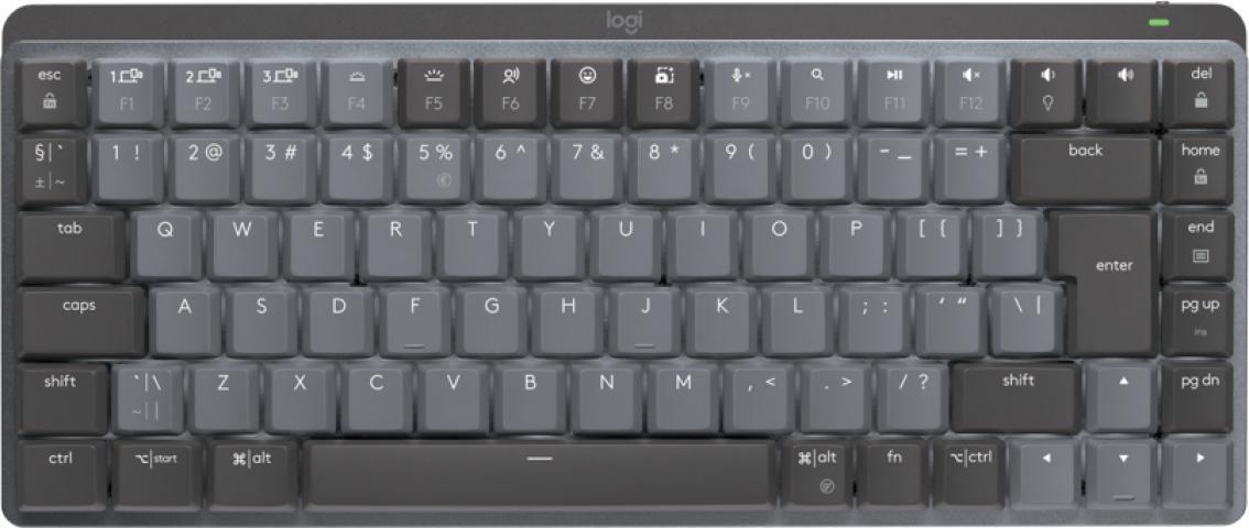 Logitech MX Mini Mechanical tastiera RF senza fili Bluetooth QWERTY US International Grafite Grigio (MX MECH.MINI WRLS ILLUM.K