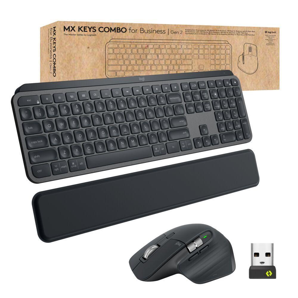 Logitech MX Keys combo for Business Gen 2 tastiera Mouse incluso RF senza fili Bluetooth QWERTY Danese Finlandese Nordic Svede