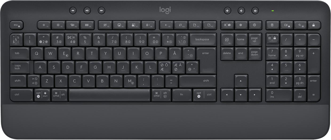 Logitech Signature K650 tastiera Bluetooth QWERTY Danese Finlandese Nordic Svedese Grafite