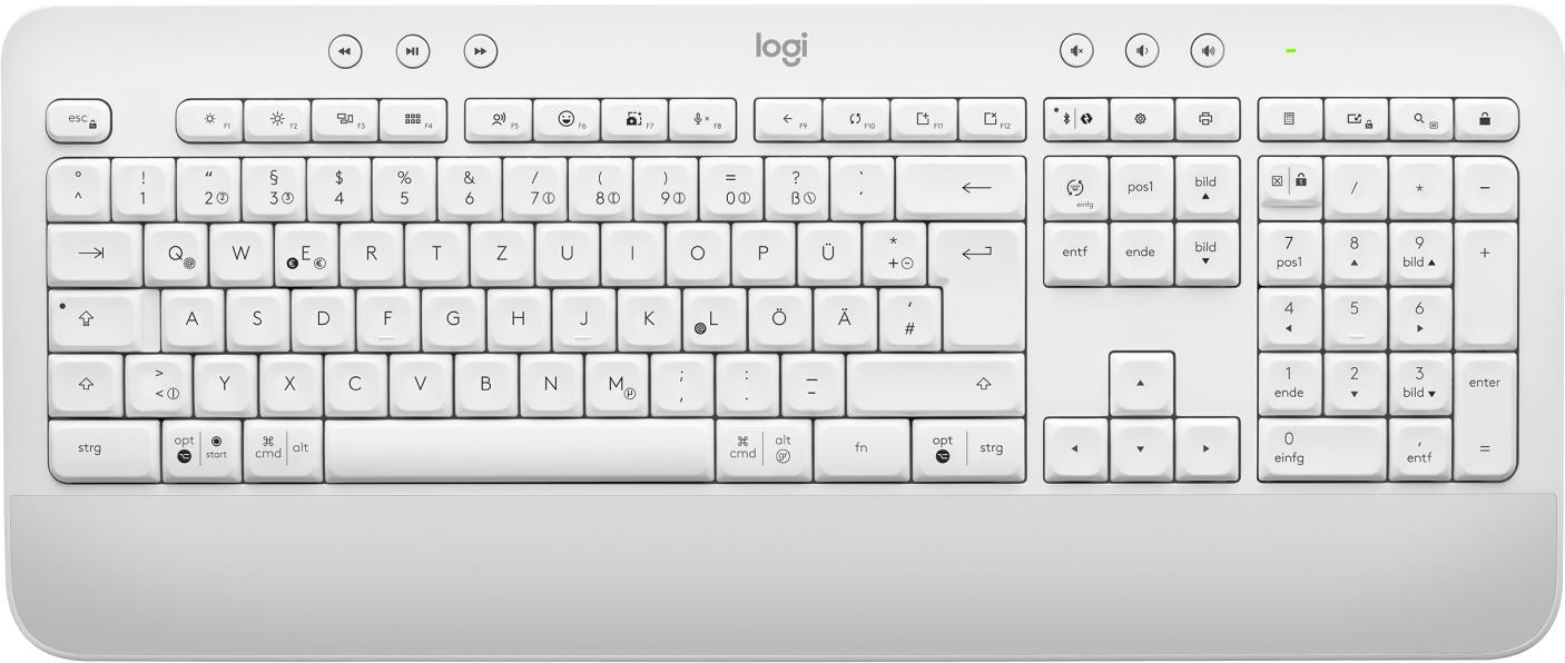 Logitech Signature K650 tastiera Ufficio Bluetooth QWERTZ Tedesco Bianco