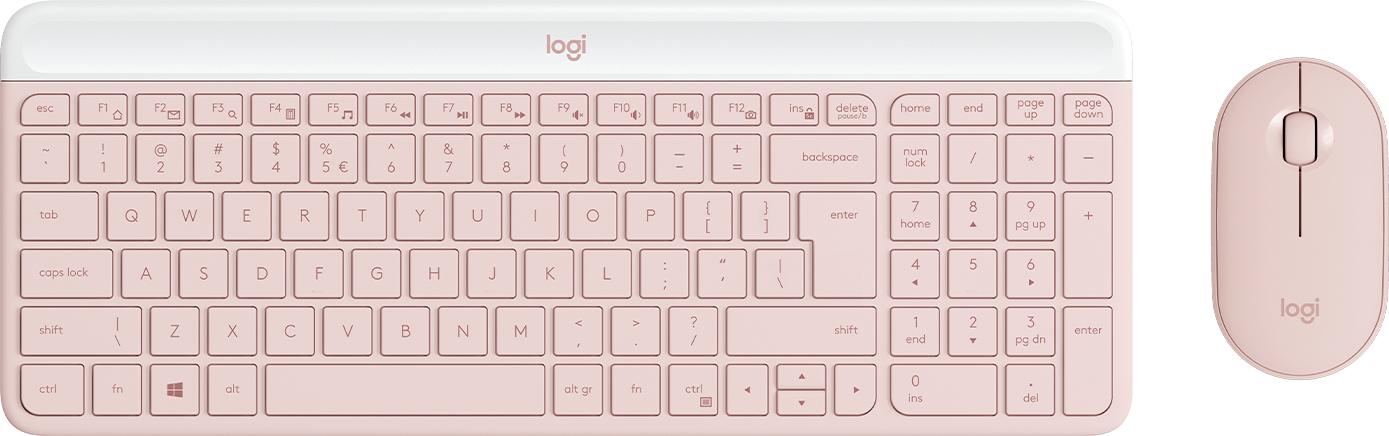 Logitech MK470 Slim Combo tastiera Mouse incluso RF Wireless QWERTY US International Rosa
